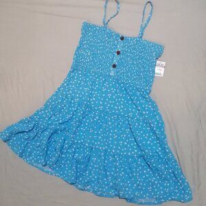 🇨🇦 Girls Rayon Dress, Sky Blue with Daisies